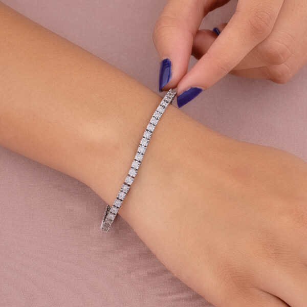 Illusion Sparkle White Tennis Bracelet